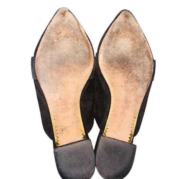 Tory Burch Rosalind Mule Womens Black Suede Pointed-Toe Slides Size 8M Leather - Picture 12 of 13